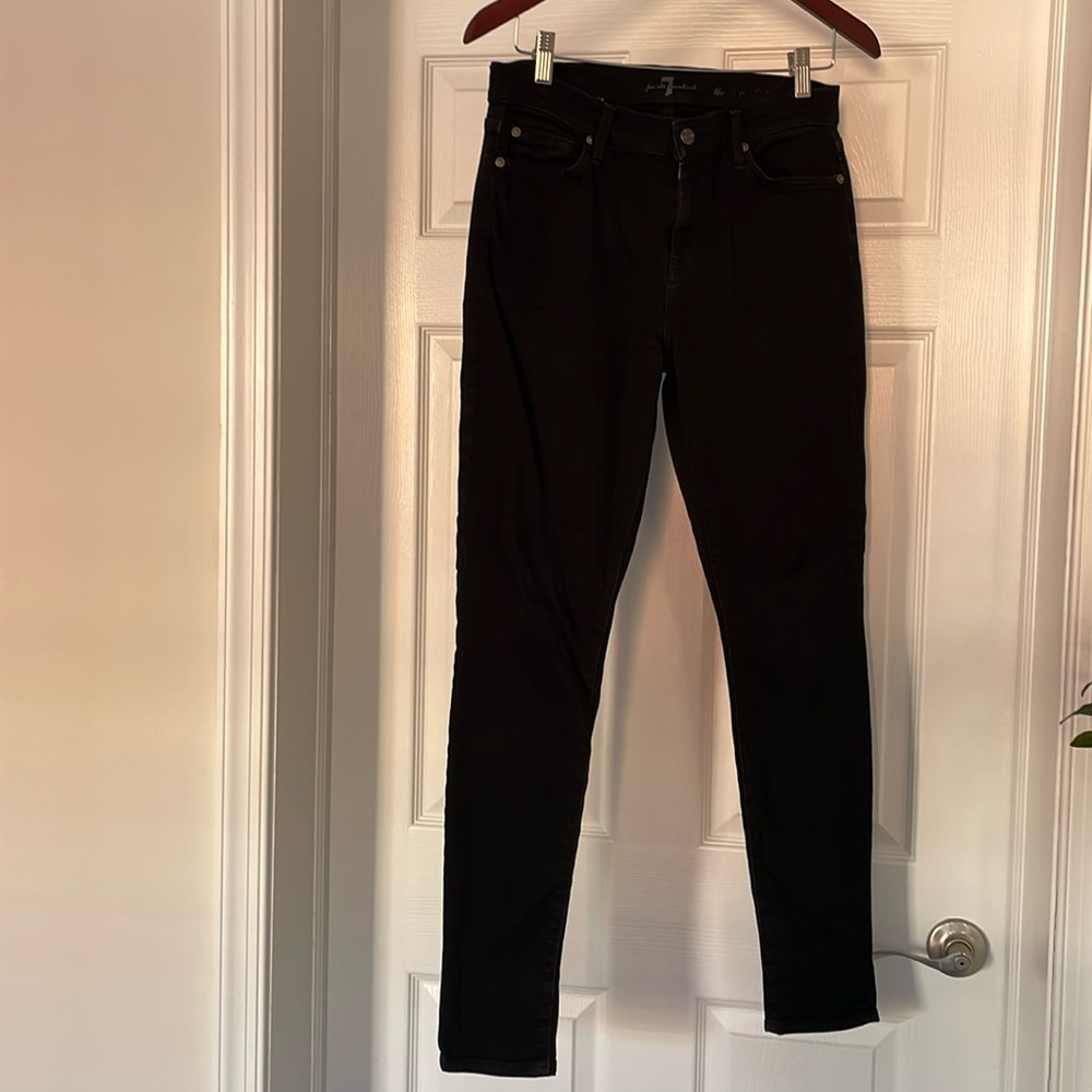 7 for all Mankind Black Skinny Jeans